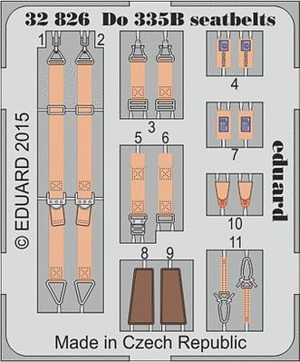 Eduard-Models Do335B Aircraft Seatbelts for HKM Plastic Model Aircraft Accessory 1/32 Scale #32826