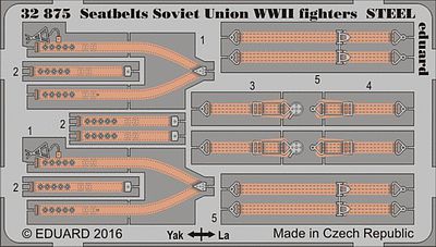 Eduard-Models Seatbelts Soviet Union Steel Fighter WWII Plastic Model Aircraft Accessory 1/32 #32875