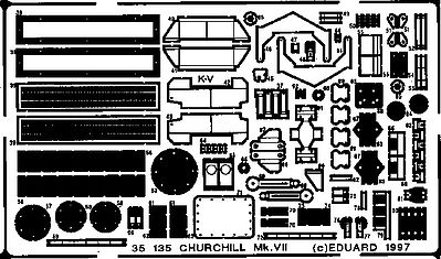 Eduard-Models Churchill Armor Plastic Model Vehicle Accessory 1/35 Scale #35135