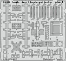 Eduard-Models Panther Ausf D Handles & Holders for TAM Plastic Model Vehicle Accessory 1/35 Scale #36332