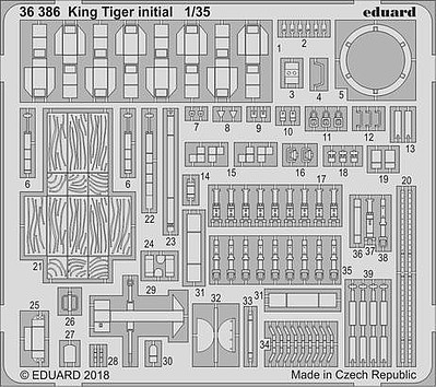 Eduard-Models King Tiger Initial for TAO Plastic Model Military Vehicle Accessory 1/35 Scale #36386