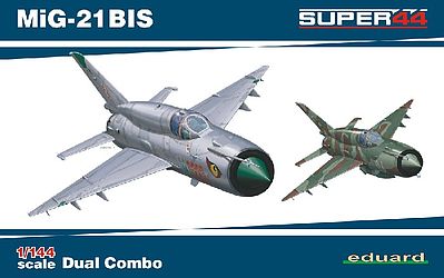 Eduard-Models MiG21BIS Fighter Dual Combo Plastic Model Airplane Kit 1/144 Scale #4427