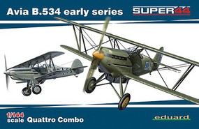 Eduard-Models Avia b534 Early Series Aircraft Quattro Combo Plastic Model Airplane Kit 1/144 Scale #4451