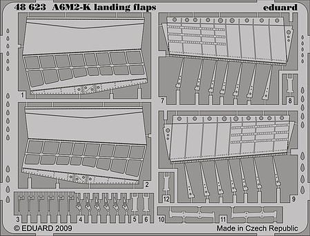 Eduard-Models A6M2K Landing Flaps for Hasegawa Plastic Model Aircraft Accessory 1/48 Scale #48623