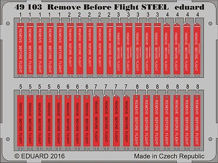 Eduard-Models Remove Before Flight Steel (Painted) Plastic Model Aircraft Accessory 1/48 Scale #49103
