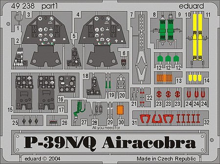 Eduard-Models P39N/Q details for Eduard (Painted) Plastic Model Aircraft Accessory 1/48 Scale #49238