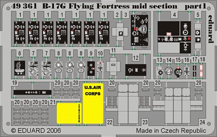 Eduard-Models B17G Flying Fortress Mid Section (RMX) Plastic Model Aircraft Accessory 1/48 Scale #49361