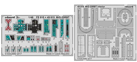 Eduard-Models MiG25RBT Interior for ICM (Painted) (D) Plastic Model Aircraft Accessory 1/48 Scale #49815