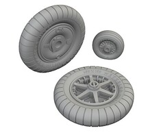 Eduard-Models 1/32 Aircraft- Bf109G2 Wheels for RVL (Mask & Resin)