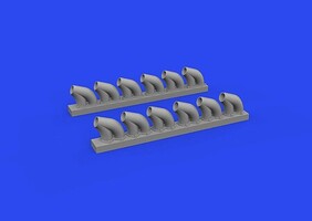 Eduard-Models 1/48 Aircraft- P39 Exhaust Stacks Rounded for EDU (Resin)