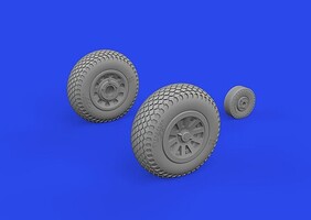 Eduard-Models 1/72 Aircraft- P51D Wheels w/Cross Tread for EDU (Mask & Resin)