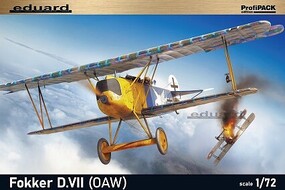 Eduard-Models WWI Fokker D VII (OAW) German BiPlane Fighter Plastic Model Airplane Kit 1/72 Scale #70131