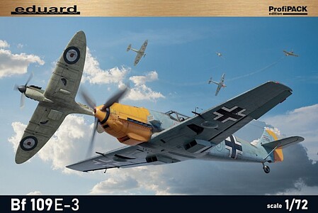Eduard-Models WWII Bf109E3 German Fighter Plastic Model Airplane Kit 1/72 Scale #7032