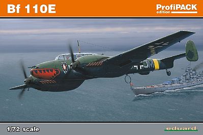 Eduard-Models Bf110E Fighter (Profi-Pack) Plastic Model Airplane Kit 1/72 Scale #7083