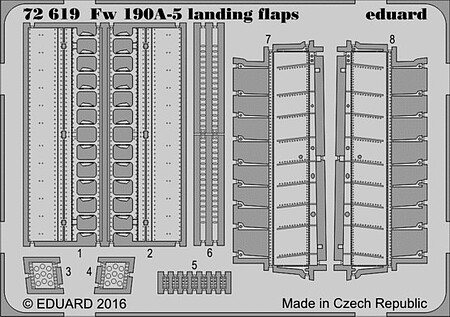 Eduard-Models 1/72 Aircraft- Fw190A5 Landing Flaps for EDU (D)