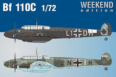 Eduard-Models Bf110C Fighter (Weekend Edition) Plastic Model Airplane Kit 1/72 Scale #7426