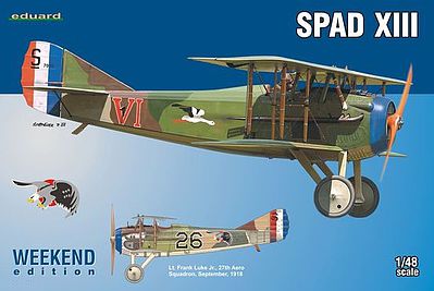 Eduard-Models Spad XIII Biplane (Weekend Edition Plastic Kit) Plastic Model Airplane 1/48 Scale #8425