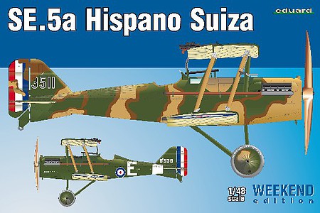 Eduard-Models SE.5a Hispano Suiza (Weekend Edition) Plastic Model Airplane Kit 1/48 Scale #8453
