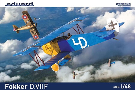 Eduard-Models Fokker D VIIF German BiPlane Fighter Plastic Model Airplane Kit 1/48 Scale #8483