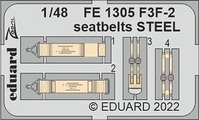 Eduard-Models EDUFE1305 - 1/48 Eduard F3F-2 seatbelts STEEL