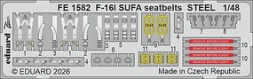 Eduard-Models 1/48 Eduard Zoom Set F-16I SUFA seatbelts STEEL For GREAT WALL HOBBY