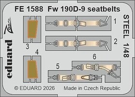 Eduard-Models 1/48 Eduard Fw 190D-9 seatbelts STEEL for MINIART