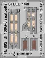 Eduard-Models 1/48 Eduard Bf 109G-6 seatbelts STEEL for TAMIYA