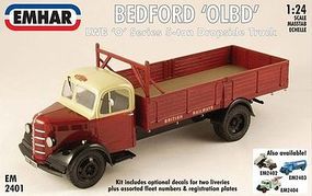Emhar-squadron Bedford OLBD LWB O-Series 5-Ton Dropside Truck Plastic Model Truck Kit 1/24 Scale #2401