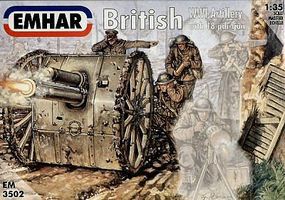 Emhar-squadron WWI British Artillery (3) Plastic Model Military Figure Kit 1/35 Scale #3502
