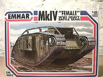 Emhar-squadron WWI British Female Mk IV Tank Plastic Model Military Vehicle Kit 1/35 Scale #4002