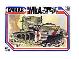 Emhar-squadron WWI British Whippet Mk IV Tank Plastic Model Military Vehicle Kit 1/35 Scale #4003