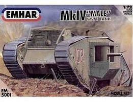 Emhar-squadron WWI Male Mk IV Tank Plastic Model Military Vehicle Kit 1/72 Scale #5001