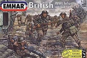 Emhar-squadron WWI British Infantry with Tank Crew (52) Plastic Model Military Figure Kit 1/72 Scale #7201