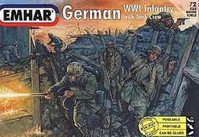 Emhar-squadron WWI German Infantry with Tank Crew (48) Plastic Model Military Figure Kit 1/72 Scale #7203