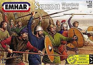 Emhar-squadron 9th-10th Century Saxons Warriors (50) Plastic Model Military Figure Kit 1/72 Scale #7206