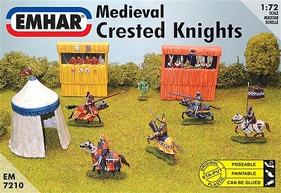 Emhar-squadron Medieval Crested Knights Plastic Model Military Figure Kit 1/72 Scale #7210
