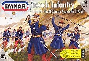 Emhar-squadron French Infantry (50) Plastic Model Military Figure Kit 1/72 Scale #7211