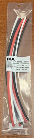 Enkay 9pc Assorted 12 Heat Shrink Tubing (1/8, 3/16, 1/4 Dia) (Bagged)