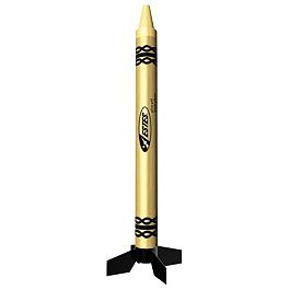 Estes Galaxy Gold Crayon Model Rocket Ready To Fly #1108