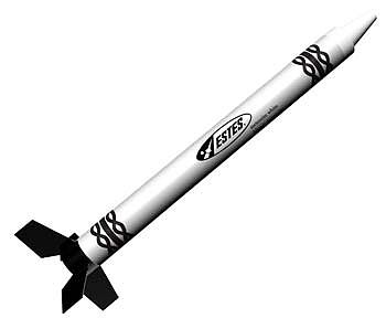 Estes Meteorite White Crayon Model Rocket Ready To Fly #1109