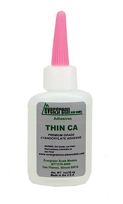 Evergreen 1 oz Thin CA Adhesive Bottle refill pack Hobby and Model CA Super Glues #645