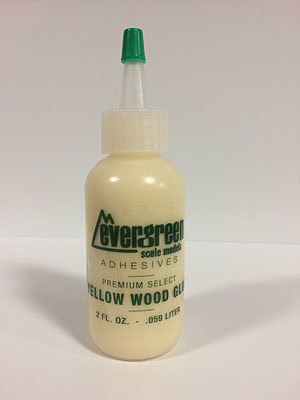 Evergreen 2oz. Premium Yellow Wood Glue Bottle Refill pack Hobby and Model Wood Glue #825