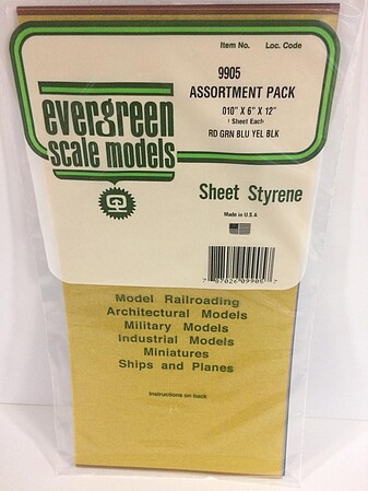 Evergreen Styrene Plain Sheet .010 X 6 X 12 (4 Sheets) – Model Railroad Scratch Building
