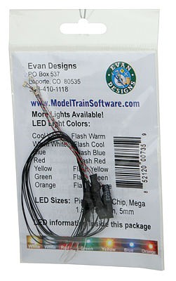 Evans Fast-Flashing Chip LED Orange w/8 20.3cm Wire Leads - 7-19V AC or DC pkg(5)
