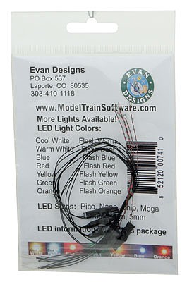 Evans Fast-Flashing Nano Chip LED Green w/8 20.3cm Wire Leads - 7-19V AC or DC pkg(5)