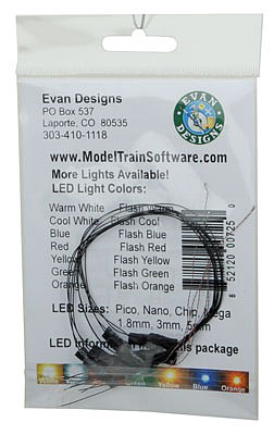 Evans Flashing Pico Chip LED Red w/8 20.3cm Wire Leads - 7-19V AC or DC pkg(5)