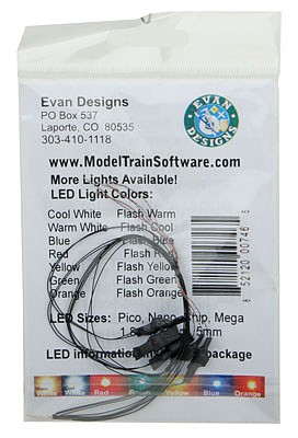 Evans Fast-Flashing Pico Chip LED Red w/8 20.3cm Wire Leads - 7-19V AC or DC pkg(5)