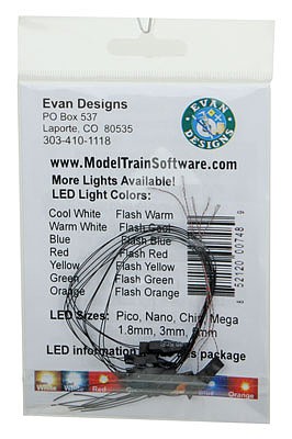 Evans Fast-Flashing Pico Chip LED Green w/8 20.3cm Wire Leads - 7-19V AC or DC pkg(5)