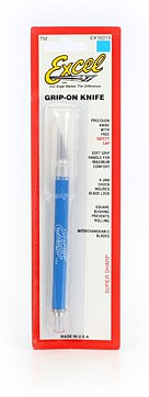 Excel Grip-On Knife with Blue Cushion Handle Hobby and Plastic Model Cutting Tool #16019