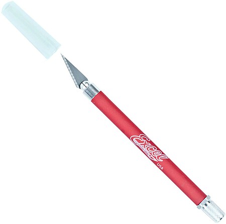 Excel Grip-On Knife with Red Cushion Handle Hobby and Plastic Model Cutting Tool #16024